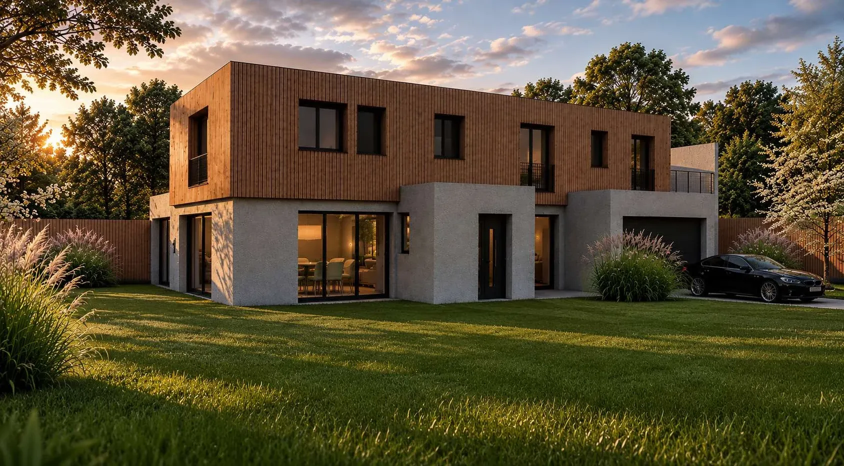 Maison contemporaine à Cergy, visualisation architecturale