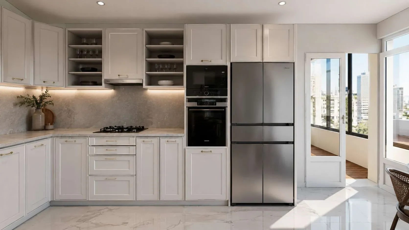 Cuisine et salle à manger, vue 1 - aménagement intérieur à Magny-en-Vexin