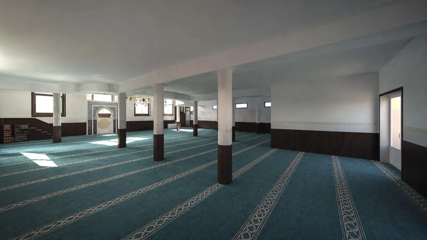 Salle de prière de la Mosquée Ayasofya, vue 1 - Carrières-sous-Poissy